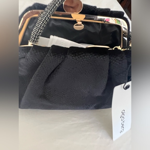 Brand new unused w/tags Caitlin Velvet Crystal Handle Bag - Picture 3 of 5